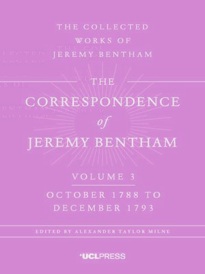 cover image of The Correspondence of Jeremy Bentham, Volume 4